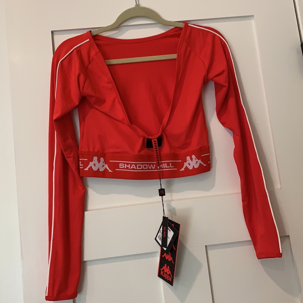 Kappa x Shadow Hill Serem Crop Top Red Large - Picture 6 of 11